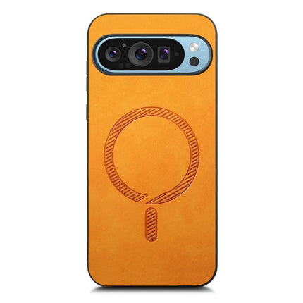For Google Pixel 9 Pro / Google Pixel 9 Leather Back Case Compatible with MagSafe Skin-touch Phone Cover