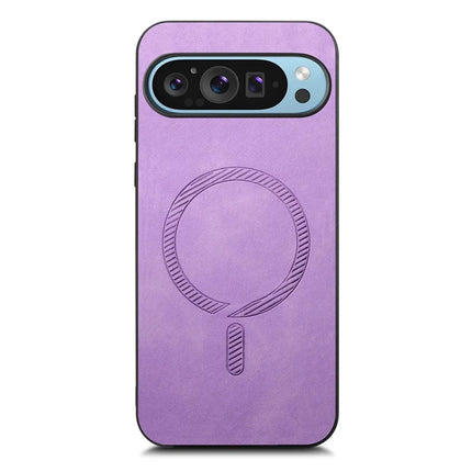 For Google Pixel 9 Pro / Google Pixel 9 Leather Back Case Compatible with MagSafe Skin-touch Phone Cover