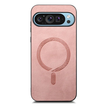 For Google Pixel 9 Pro / Google Pixel 9 Leather Back Case Compatible with MagSafe Skin-touch Phone Cover
