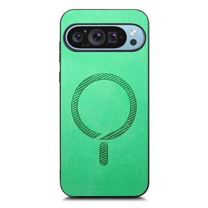 For Google Pixel 9 Pro / Google Pixel 9 Leather Back Case Compatible with MagSafe Skin-touch Phone Cover