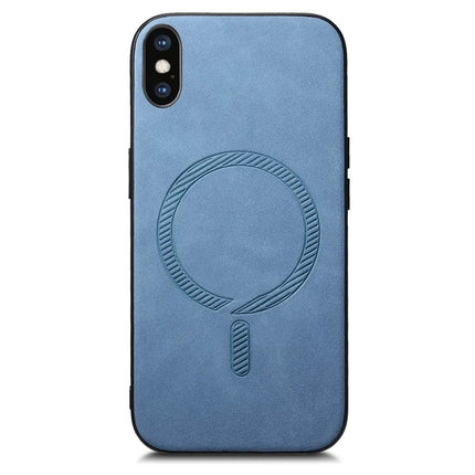 For iPhone XS Max 6.5 inch Leather Back Case Compatible with MagSafe Skin-touch Phone Cover