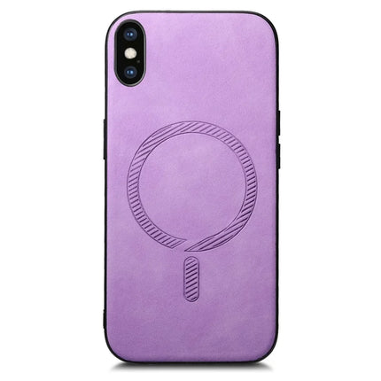 For iPhone XS Max 6.5 inch Leather Back Case Compatible with MagSafe Skin-touch Phone Cover