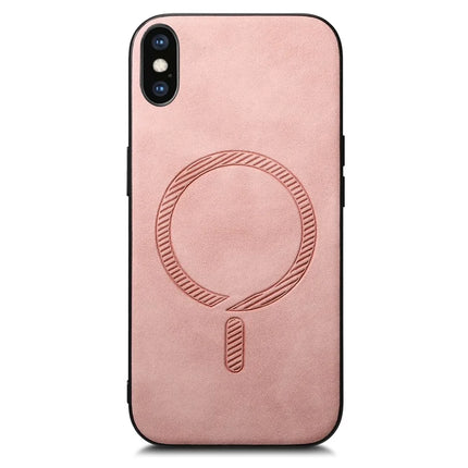 For iPhone XS Max 6.5 inch Leather Back Case Compatible with MagSafe Skin-touch Phone Cover