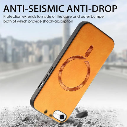 For iPhone 16e Leather Back Case Compatible with MagSafe Skin-Touch Phone Cover