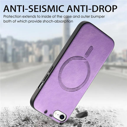 For iPhone 16e Leather Back Case Compatible with MagSafe Skin-Touch Phone Cover