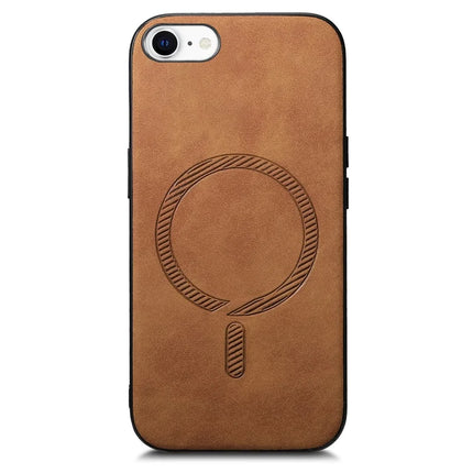 For iPhone 16e Leather Back Case Compatible with MagSafe Skin-Touch Phone Cover