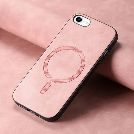 For iPhone 16e Leather Back Case Compatible with MagSafe Skin-Touch Phone Cover