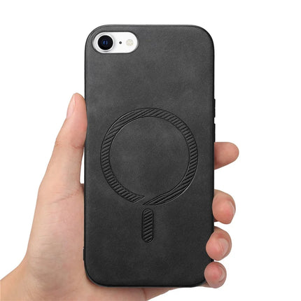 For iPhone 16e Leather Back Case Compatible with MagSafe Skin-Touch Phone Cover