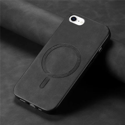 For iPhone 16e Leather Back Case Compatible with MagSafe Skin-Touch Phone Cover