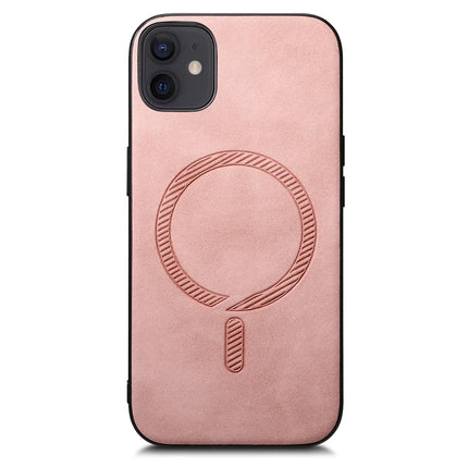 For iPhone 11 Leather Back Case Compatible with MagSafe Skin-touch Phone Cover
