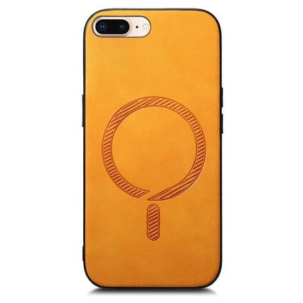 For iPhone 8 Plus 5.5 inch Leather Back Case Compatible with MagSafe Skin-touch Phone Cover