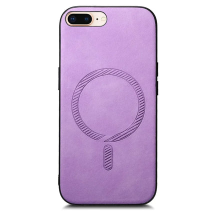 For iPhone 8 Plus 5.5 inch Leather Back Case Compatible with MagSafe Skin-touch Phone Cover