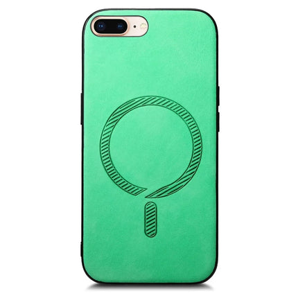 For iPhone 8 Plus 5.5 inch Leather Back Case Compatible with MagSafe Skin-touch Phone Cover
