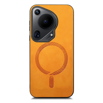 For Huawei Pura 70 Ultra Leather Back Case Compatible with MagSafe Skin-touch Phone Cover