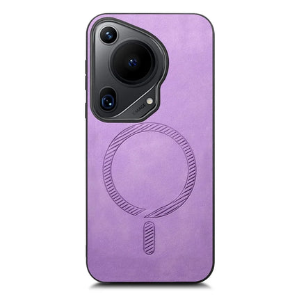 For Huawei Pura 70 Ultra Leather Back Case Compatible with MagSafe Skin-touch Phone Cover