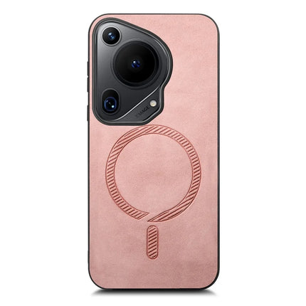For Huawei Pura 70 Ultra Leather Back Case Compatible with MagSafe Skin-touch Phone Cover