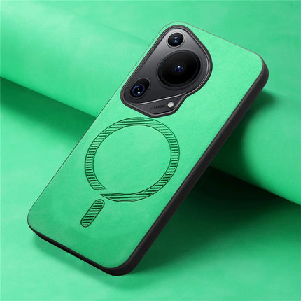 For Huawei Pura 70 Ultra Leather Back Case Compatible with MagSafe Skin-touch Phone Cover
