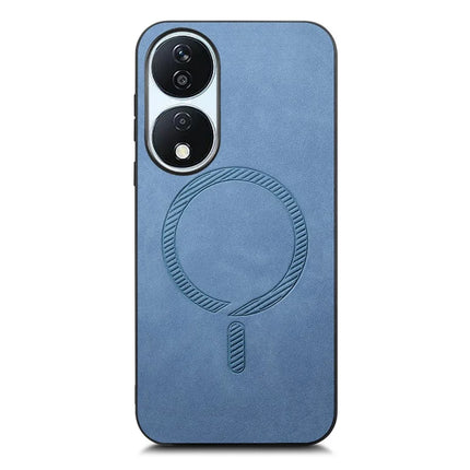 For Honor X7b 5G Leather Back Case Compatible with MagSafe Skin-touch Phone Cover