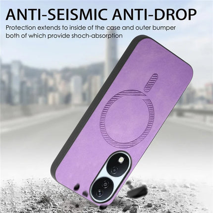 For Honor X7b 5G Leather Back Case Compatible with MagSafe Skin-touch Phone Cover