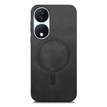 For Honor X7b 5G Leather Back Case Compatible with MagSafe Skin-touch Phone Cover