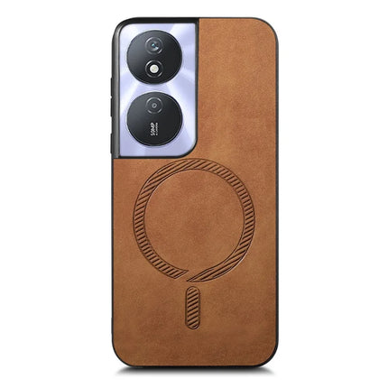 For Honor Play 50 Plus 5G Leather Back Case Compatible with MagSafe Skin-touch Phone Cover