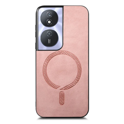 For Honor Play 50 Plus 5G Leather Back Case Compatible with MagSafe Skin-touch Phone Cover