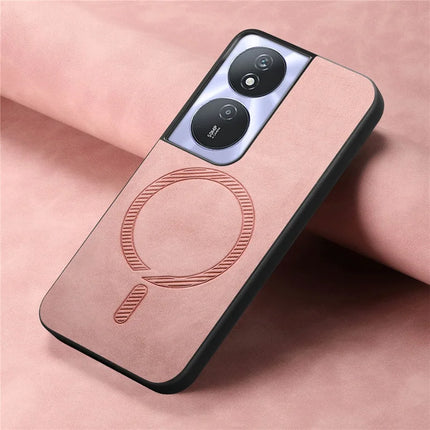 For Honor Play 50 Plus 5G Leather Back Case Compatible with MagSafe Skin-touch Phone Cover