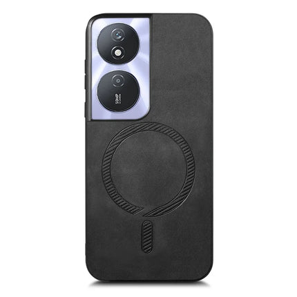 For Honor Play 50 Plus 5G Leather Back Case Compatible with MagSafe Skin-touch Phone Cover