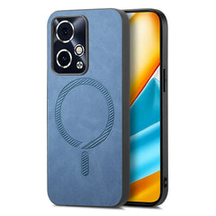 For Honor 90 GT 5G Leather Back Case Compatible with MagSafe Skin-touch Phone Cover - Blue