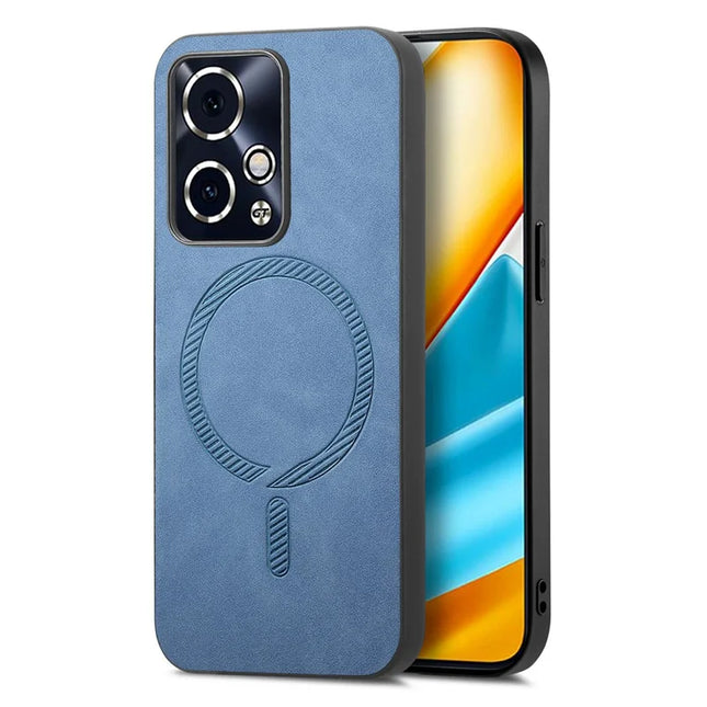 For Honor 90 GT 5G Leather Back Case Compatible with MagSafe Skin-touch Phone Cover - Blue