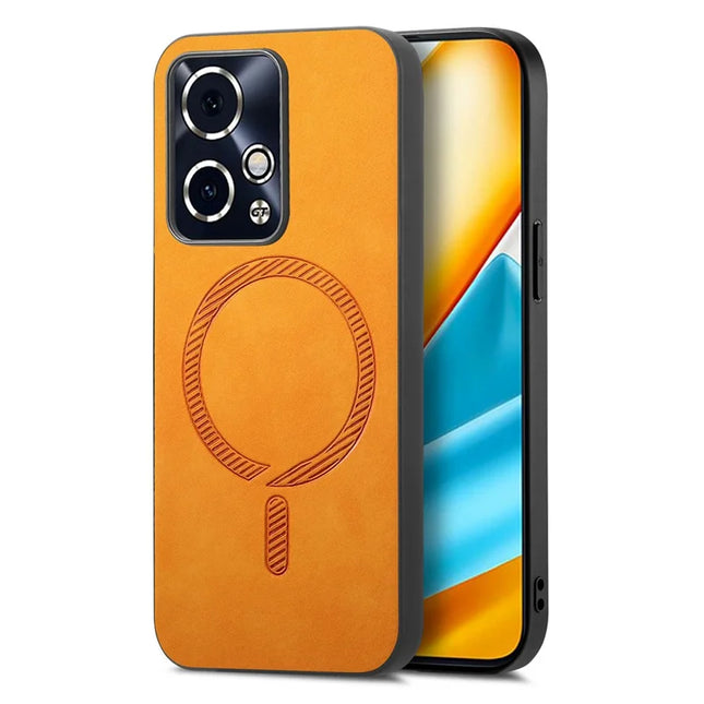 For Honor 90 GT 5G Leather Back Case Compatible with MagSafe Skin-touch Phone Cover - Yellow