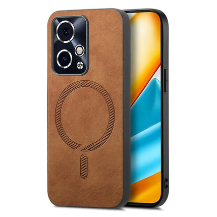 For Honor 90 GT 5G Leather Back Case Compatible with MagSafe Skin-touch Phone Cover - Brown