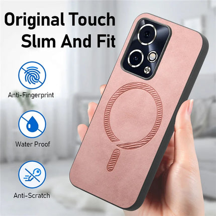 For Honor 90 GT 5G Leather Back Case Compatible with MagSafe Skin-touch Phone Cover