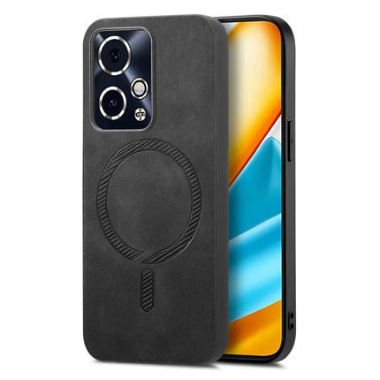 For Honor 90 GT 5G Leather Back Case Compatible with MagSafe Skin-touch Phone Cover - Black
