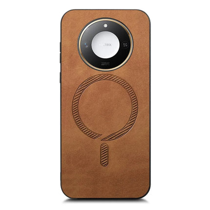 For Honor X60 5G Leather Back Case Compatible with MagSafe Skin-touch Phone Cover