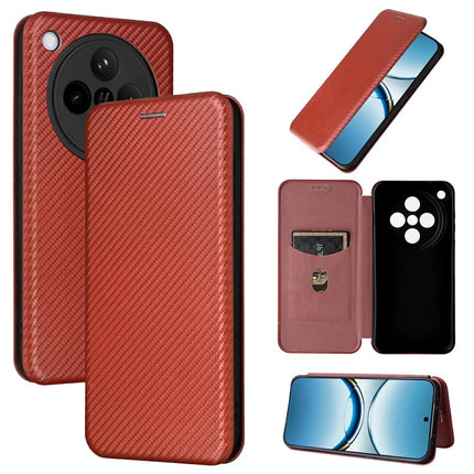 For Oppo Find X8 5G Case Carbon Fiber Texture Drop-Proof PU Leather Phone Cover
