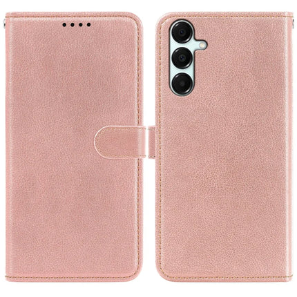 For Samsung Galaxy A16 5G  /  4G Leather Case Litchi Texture Wallet RFID Blocking Phone Cover - Rose Gold
