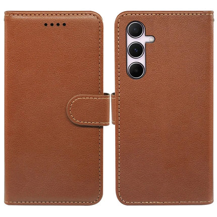 For Samsung Galaxy A16 5G  /  4G Leather Case Litchi Texture Wallet RFID Blocking Phone Cover - Brown