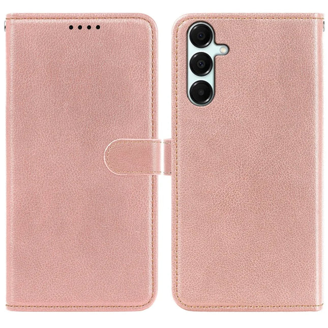 For Samsung Galaxy A56 5G  /  A36 5G Leather Case Litchi Texture Wallet RFID Blocking Phone Cover - Rose Gold