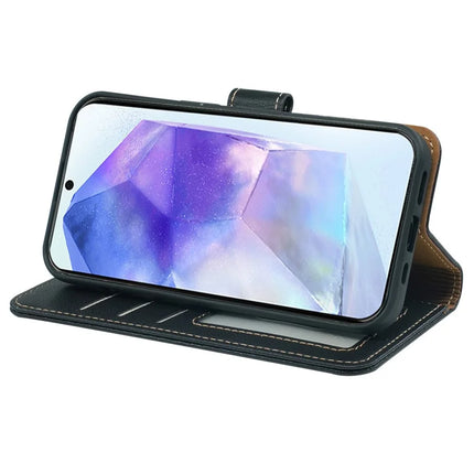 For Samsung Galaxy A06s Leather Case Litchi Texture Wallet RFID Blocking Phone Cover