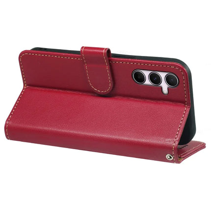For Samsung Galaxy A06s Leather Case Litchi Texture Wallet RFID Blocking Phone Cover