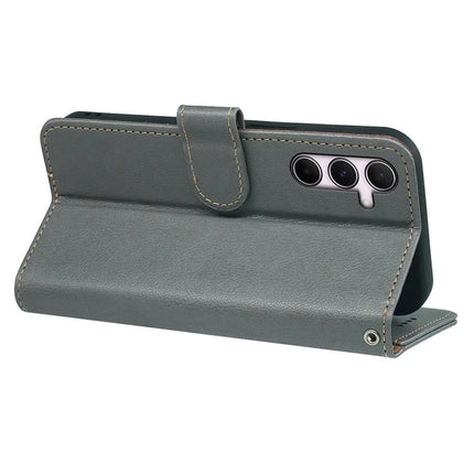 For Samsung Galaxy A06s Leather Case Litchi Texture Wallet RFID Blocking Phone Cover