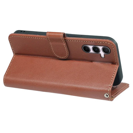 For Samsung Galaxy A06s Leather Case Litchi Texture Wallet RFID Blocking Phone Cover