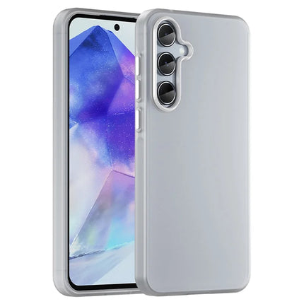 For Samsung Galaxy A55 5G Case TPU + PC Phone Back Cover Matte Translucent Design - White