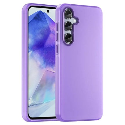 For Samsung Galaxy A55 5G Case TPU + PC Phone Back Cover Matte Translucent Design - Dark Purple