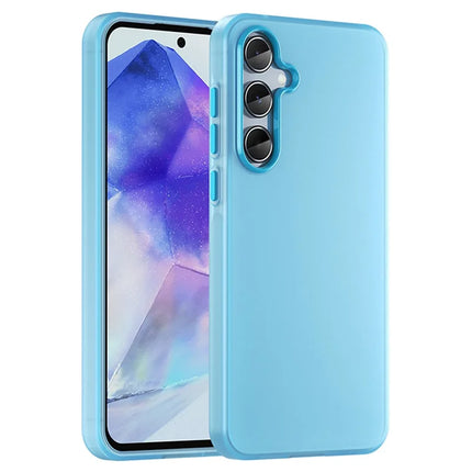 For Samsung Galaxy A55 5G Case TPU + PC Phone Back Cover Matte Translucent Design - Blue