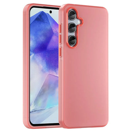 For Samsung Galaxy A55 5G Case TPU + PC Phone Back Cover Matte Translucent Design - Red
