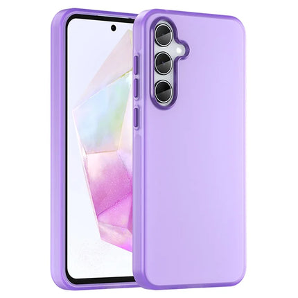 For Samsung Galaxy A35 5G Case TPU + PC Phone Back Cover Matte Translucent Design - Dark Purple