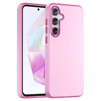 For Samsung Galaxy A35 5G Case TPU + PC Phone Back Cover Matte Translucent Design - Rose