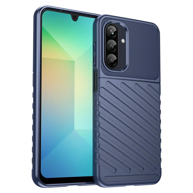 For Samsung Galaxy A26 5G Case Twill Texture TPU Shockproof Protective Phone Cover - Blue